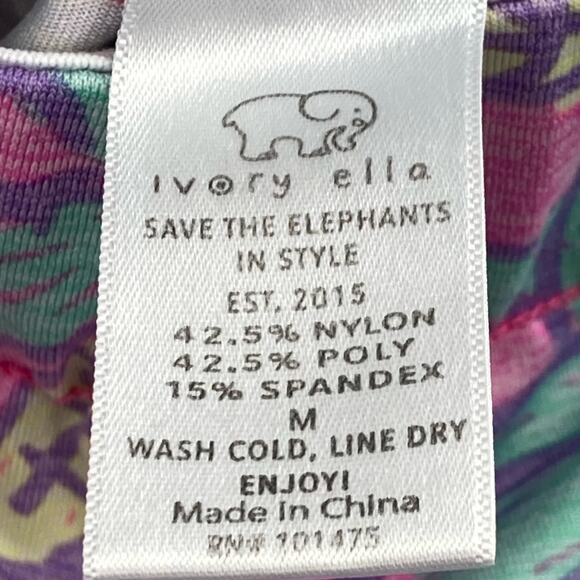 Ivory Ella Pineapple Tropical Print Cropped Active Leggings Women’s Medium - Picture 5 of 9